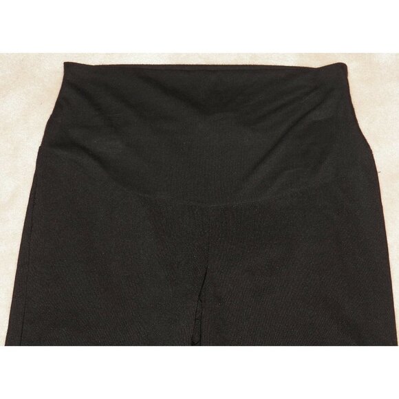 Valia Maternity Black Capri Pants Size Small Panel Waist Cuffed Ankles - Picture 2 of 7